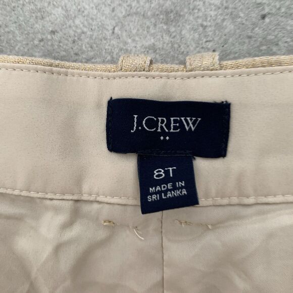 J Crew Gold Shimmer Linen Blend Wide Leg Pants US Women's 8T - Picture 2 of 6